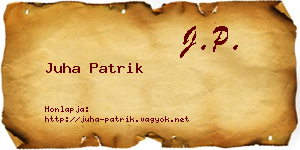 Juha Patrik névjegykártya