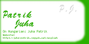 patrik juha business card